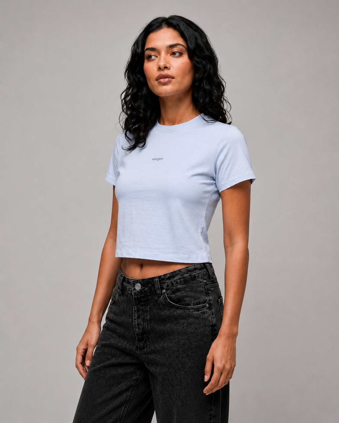 Crop Tee - Powder Blue