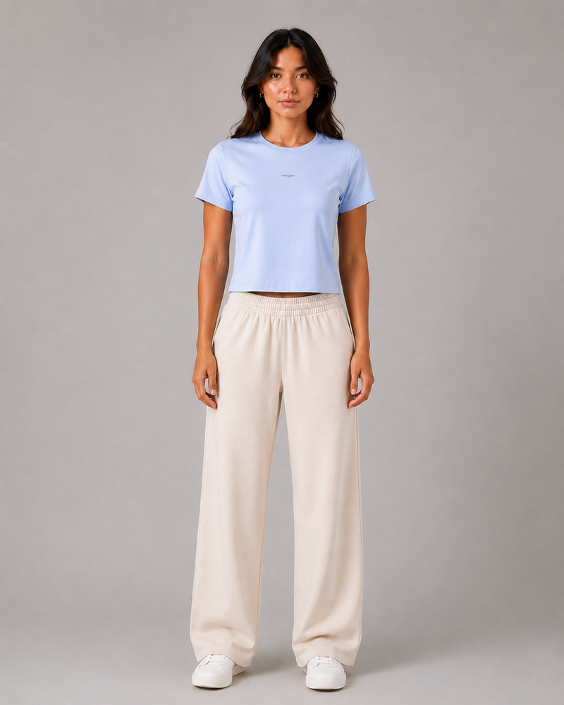 Everyday Crop Tee - Powder Blue